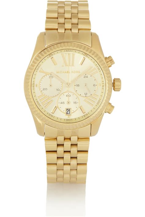 michael kors mk8086 set|oversized lexington gold tone watch.